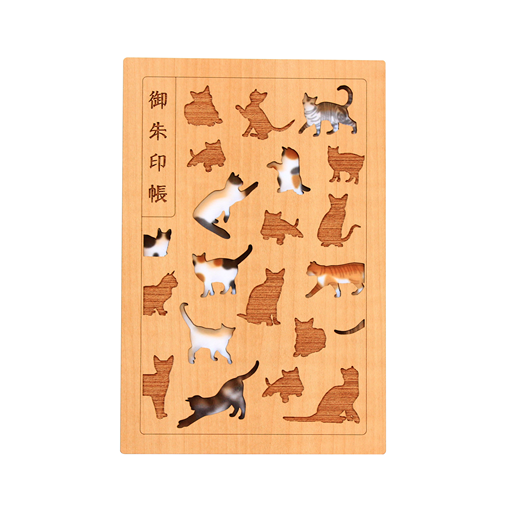 御朱印帳(木表紙) 福猫